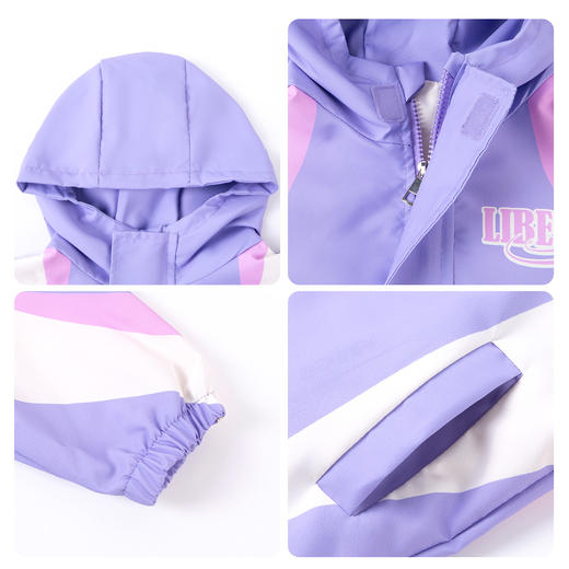贝贝怡【户外运动】女童外套25春夏新款运动休闲防污防风连帽儿童夹克ZB1ES041 商品图5