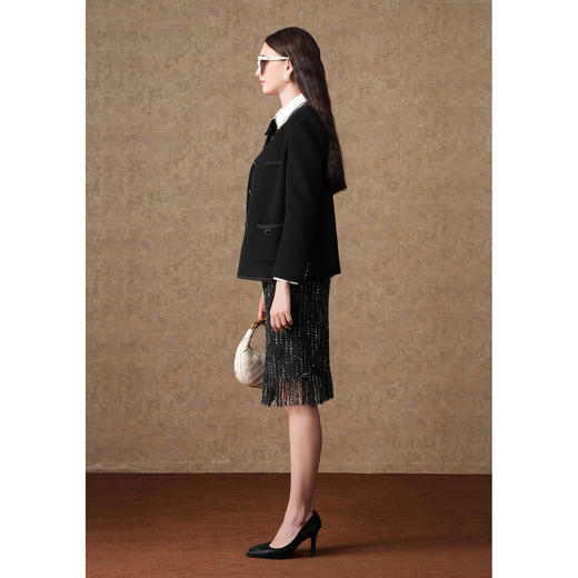 乔万尼羊毛大衣女秋冬小香风高级感100%绵羊毛ET4B851 商品图3