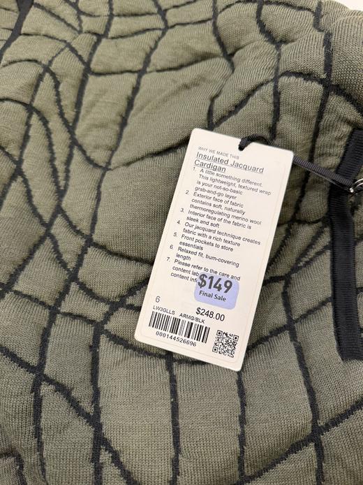 瑕疵Lululemon/露露乐檬 Insulated 女士羊毛宽松提花开衫外套 商品图2