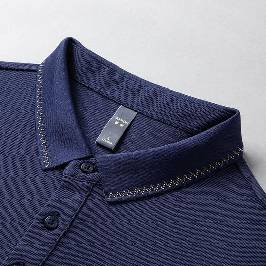 罗蒙男士春秋长袖polo衫休闲百搭t恤男商务通勤长袖上衣 商品图3