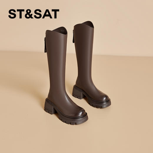星期六时尚百搭厚底长筒靴SSC3117626 商品图4