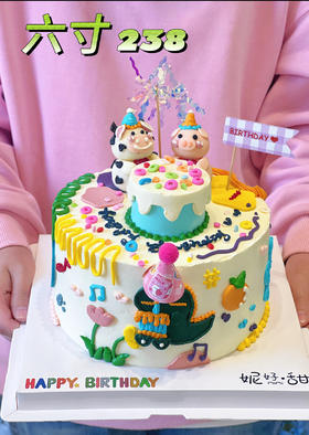 多巴胺涂鸦小动物蛋糕