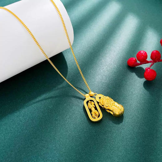 钻石豪门足金999金刚杵貔貅项链时尚精致百搭气质锁骨链 G 商品图4