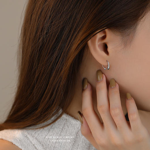 【鲁伯特之泪】S999银水滴形拧螺丝冷淡风耳环【YXS-E4984】 商品图2