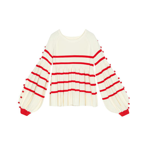 谜底娃娃型套头针织衫2025春季新品俏皮可爱条纹毛衫女251MZ0337 商品图4