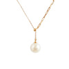 【天然正品】AU750玫瑰金镶天然8.0MM白色珍珠吊坠项链45CM（长度可调节）女士现售价：980特价！051124NJM09 商品缩略图0