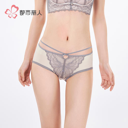 都市丽人平角内裤蕾丝+网布蕾丝网布配套内裤YPH5C3 商品图4