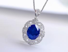 2.8ct刻面蓝宝石吊坠