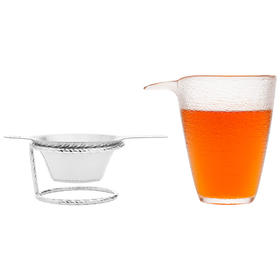 雅集组合锤纹冰点公道杯180ml套装（带双耳茶隔）