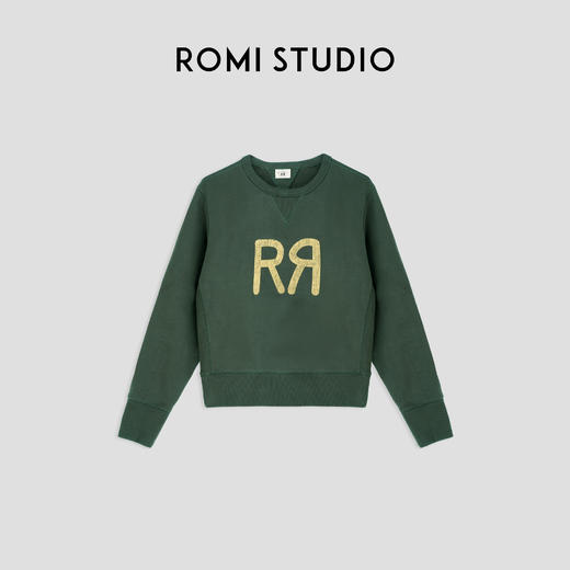 ROMI STUDIO“纽约美式" 高比例棉复古洗水印花圆领卫衣 23AWT921 商品图0