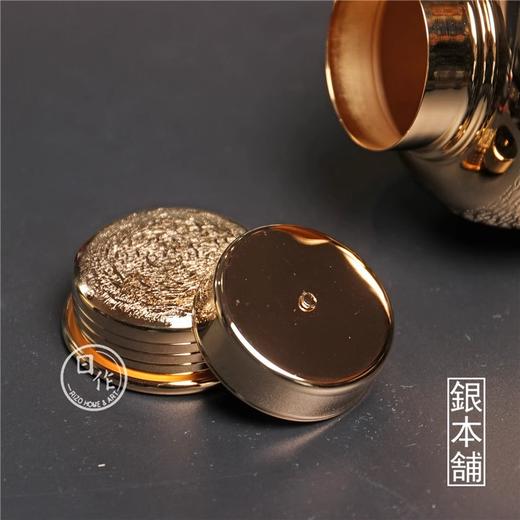 日本原装进口银本铺茶叶罐便携茶筒密封便携罐银本铺洋银茶叶罐200g 商品图3