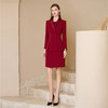 IWY/复古红色西装内搭裙宴会礼服西装连衣裙女职业套装气质长袖两件套 C1877+Q1036 商品缩略图5