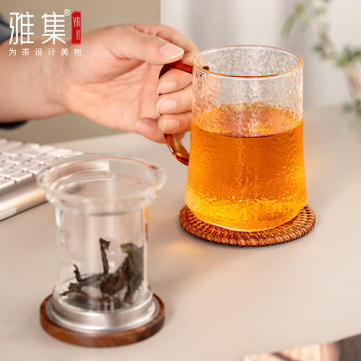 雅集玻璃杯玉琮杯500ml（木盖款） 商品图10