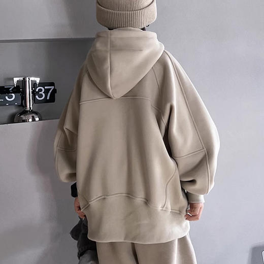 裁缝学苑TQ143加绒插肩袖连帽卫衣纸样儿童半拉链套头衫上衣童装打板裁剪 商品图4