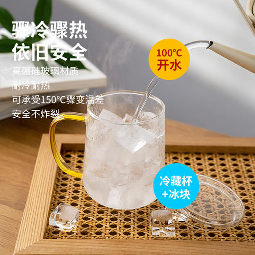 雅集玻璃杯锤纹茶屿悠觉杯450ml（琥珀把）送杯刷 商品图4