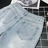  最后一件【春秋款】明星同款-章若楠同款品质24031九分浅色99.6%棉牛仔裤-喜出 商品缩略图6