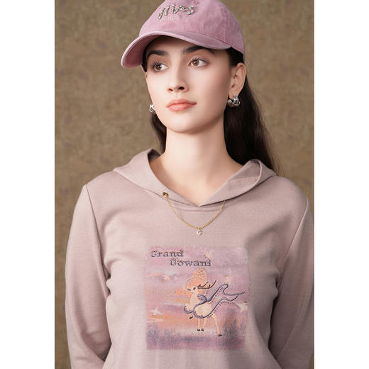 乔万尼卫衣女秋冬新款连帽设计减龄羊毛ET4C010 商品图5