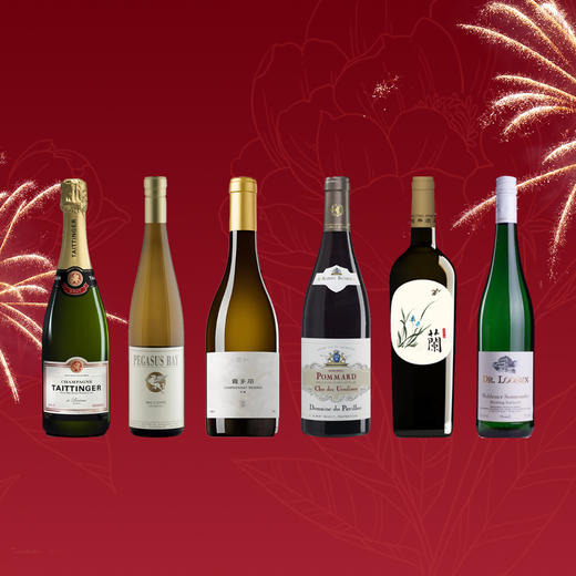 【年夜饭1999套餐】泰亭哲珍藏香槟+飞马湾贝卡朵雷司令干白+银色高地家族珍藏霞多丽白+阿尔伯特·毕修酒庄帕维永庄园玻玛村秀松林独占园红葡萄酒+龙亭·蘭·红葡萄酒+露森卫恩日晷园雷司令珍藏白葡萄酒 商品图0