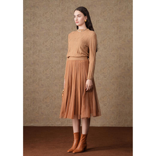 乔万尼半身裙秋冬新款气质百搭a型百褶裙ET4D906 商品图1