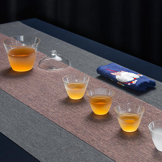 雅集台湾纸纤维茶席布组合（板岩蓝/1.8米） 商品图5