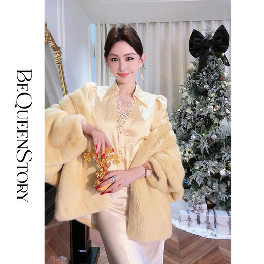 【孤品样衣，不退不换】【浪漫春波】2025年早春新品轻奢重工烫钻拼接花边翻领衬衫 商品图2