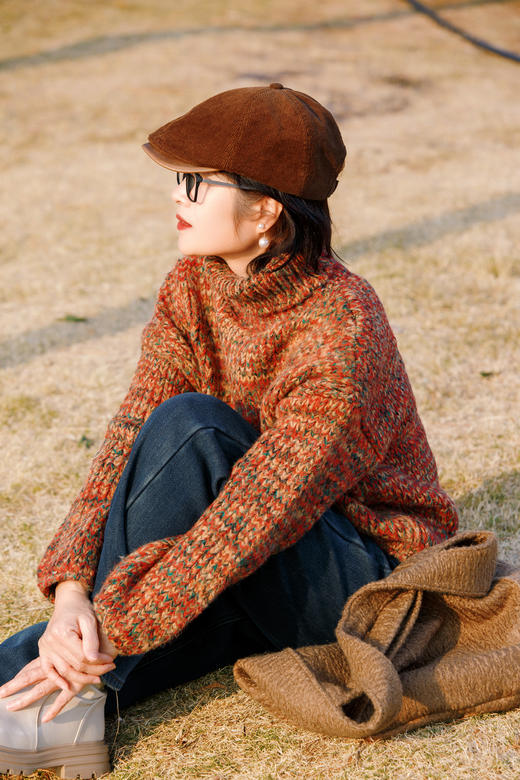 艺术感高领毛衣 商品图0