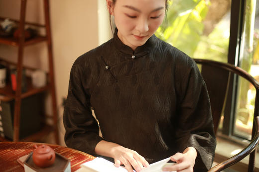 漫物记菱花喇叭袖连肩旗袍XYS-W248 商品图8