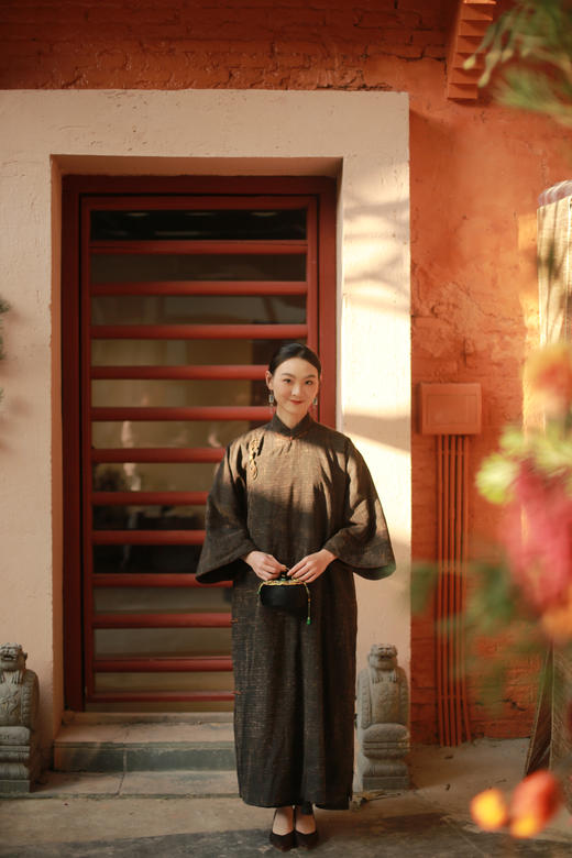 漫物记斜襟五盘扣圆领棉袍XYS-W242 商品图0