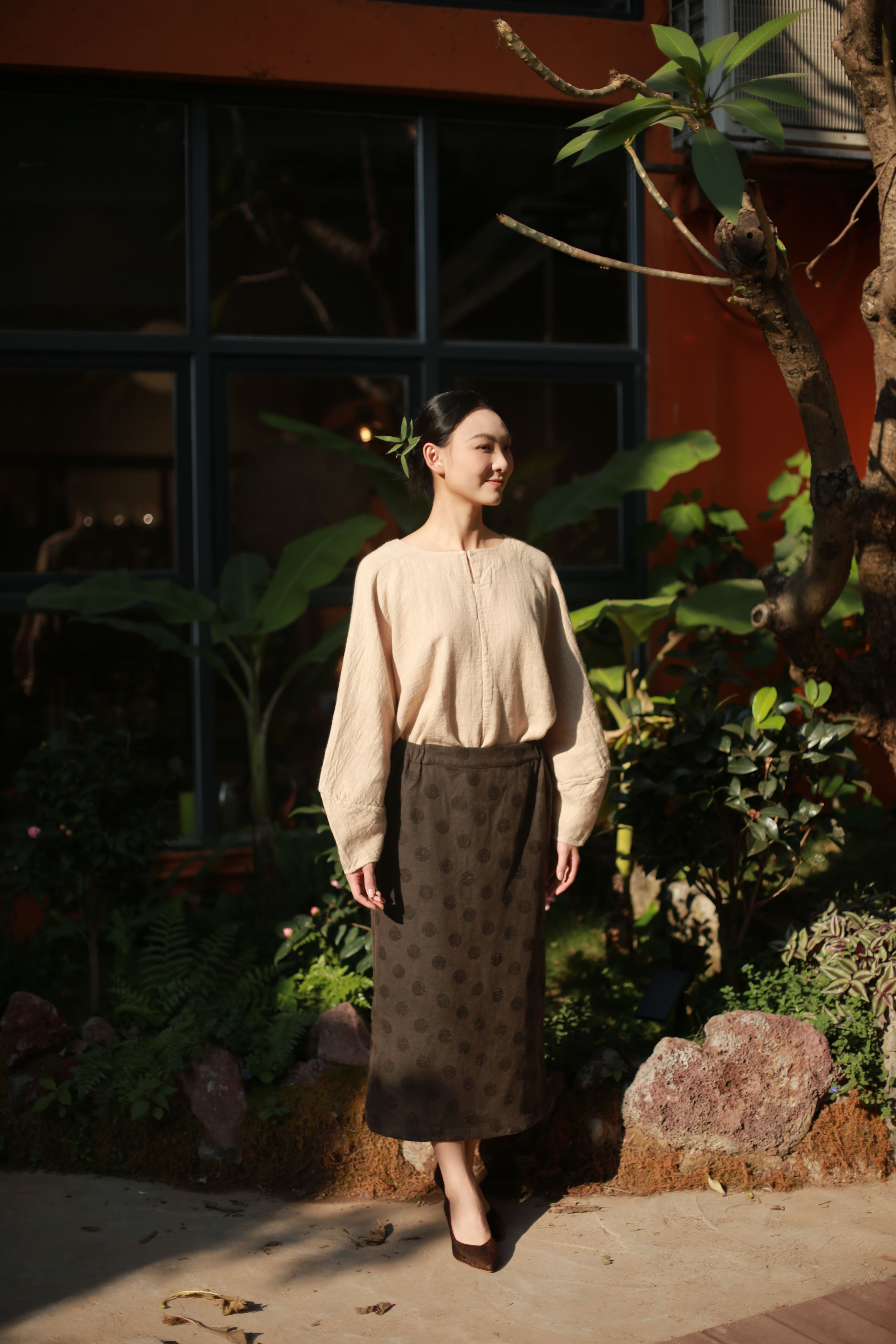 漫物记柞蚕丝圆圈直筒裙XYS-W237