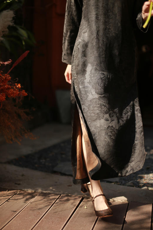 漫物记重磅提花斜襟一粒扣袍子XYS-W234 商品图5