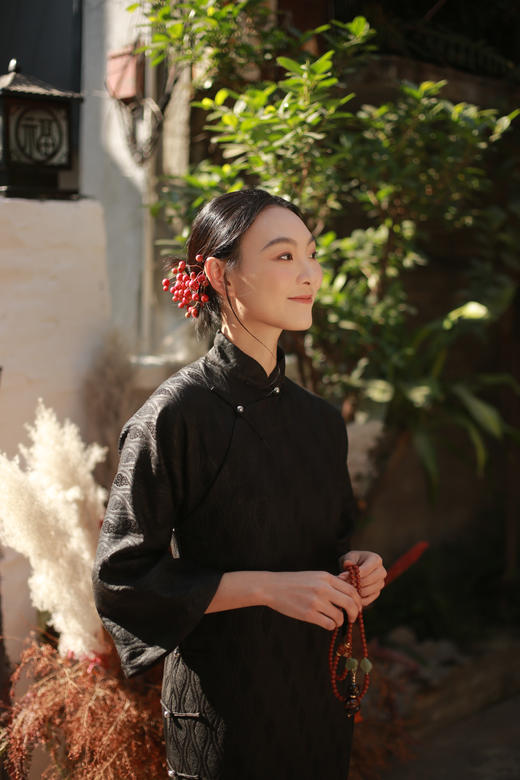 漫物记菱花喇叭袖连肩旗袍XYS-W248 商品图6