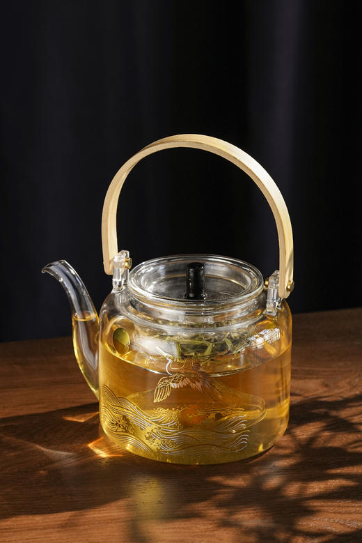 雅集蒸煮二用木把提梁壶1100ml（光面金银烧款） 商品图2