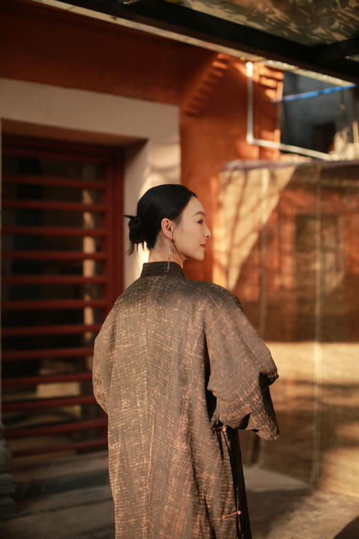 漫物记斜襟五盘扣圆领棉袍XYS-W242 商品图6