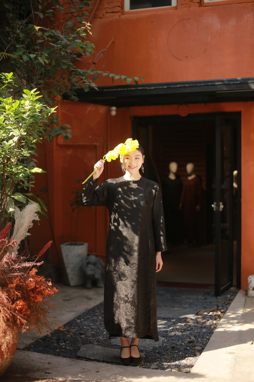 漫物记重磅提花斜襟一粒扣袍子XYS-W234 商品图2