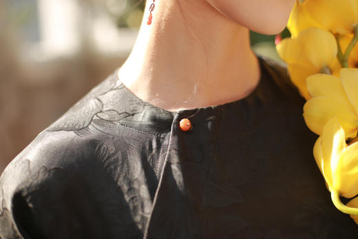 漫物记重磅提花斜襟一粒扣袍子XYS-W234 商品图4