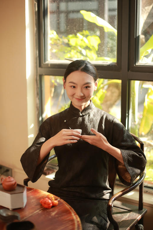 漫物记菱花喇叭袖连肩旗袍XYS-W248 商品图5