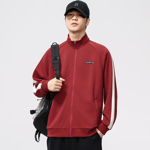 【新款DQ】大依优型大码男装330Gg立领开衫卫衣男宽松百搭撞色拉链外套潮流加肥加大上衣男士 商品图7