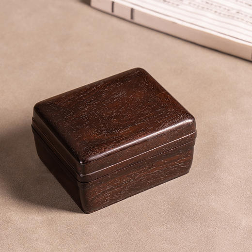 清 紫檀素工盖盒 商品图0