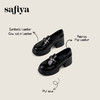 Safiya/索菲娅2025学院风方头粗跟轻便百搭小个子增高乐福鞋  SFD1112160 商品缩略图0
