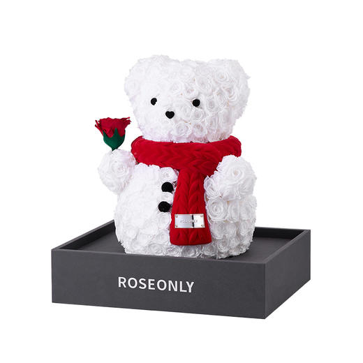 【告白神器】永生玫瑰 高级定制 公仔系列 雪雪熊 30cm 送朋友 商品图2