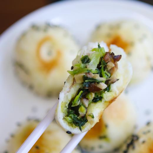 嵊州老面香菇青菜包/干菜肉包 可蒸可煎10分钟搞定早餐小笼包 商品图1