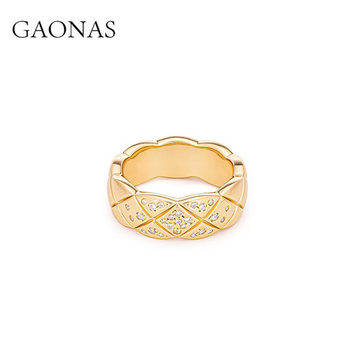 GAONAS 欧美时尚潮流金色设计戒指11007JRG 商品图1