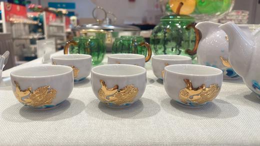 【样品清仓3折，样品仅1套】乾唐轩鱼跃龙门描金茶组（雪花白）（无原包装，介意慎拍） 商品图5