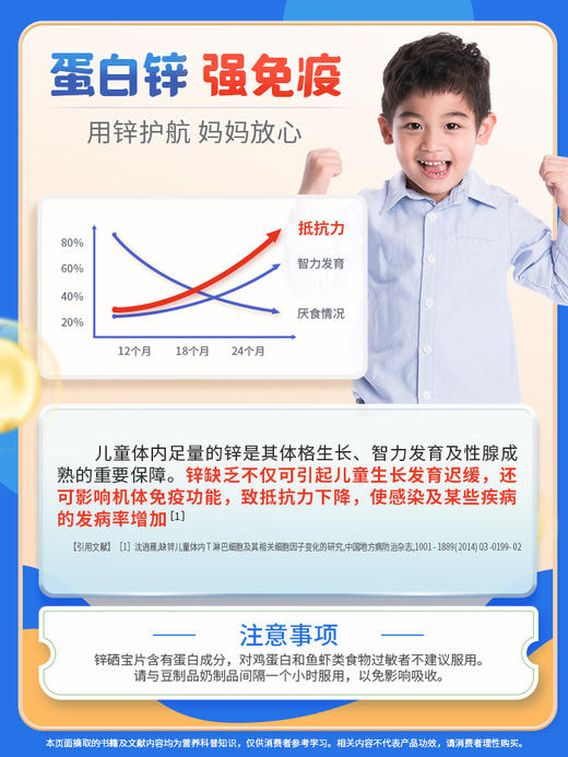 辛优宝旗舰店锌硒宝免疫高增强剂素力蛋白童片常七丁希儿童补合锌 商品图2