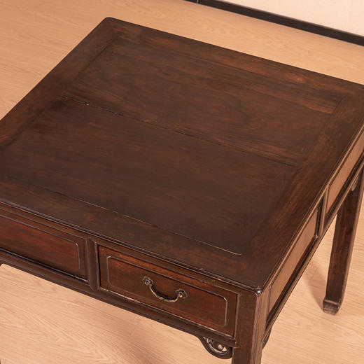 清 红木带屉四面平棋牌桌 商品图2