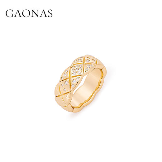 GAONAS 欧美时尚潮流金色设计戒指11007JRG 商品图2
