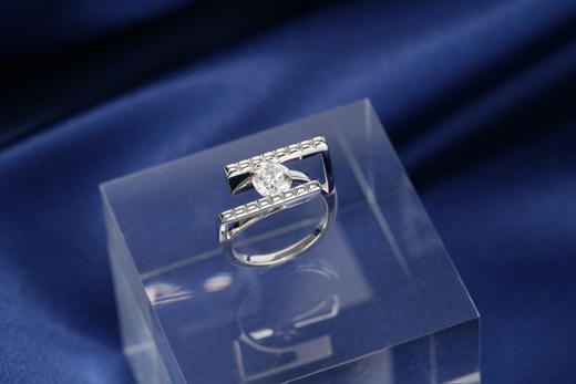 「桥」钻石白金戒指 商品图2