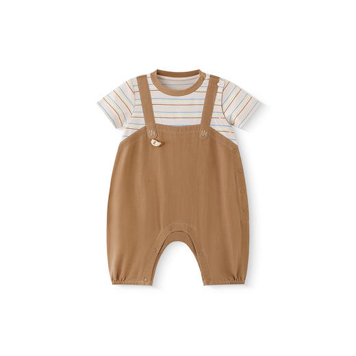 【商场同款】英氏婴儿衣服夏季透气男宝连体衣短袖假两件哈衣新款 商品图4