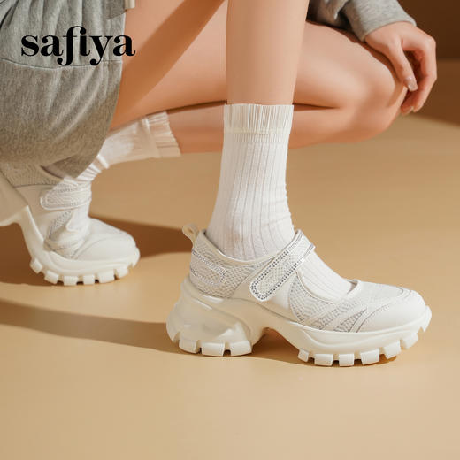 Safiya/索菲娅2025增高休闲烫钻一字带松糕厚底玛丽珍鞋SFD1111191 商品图7