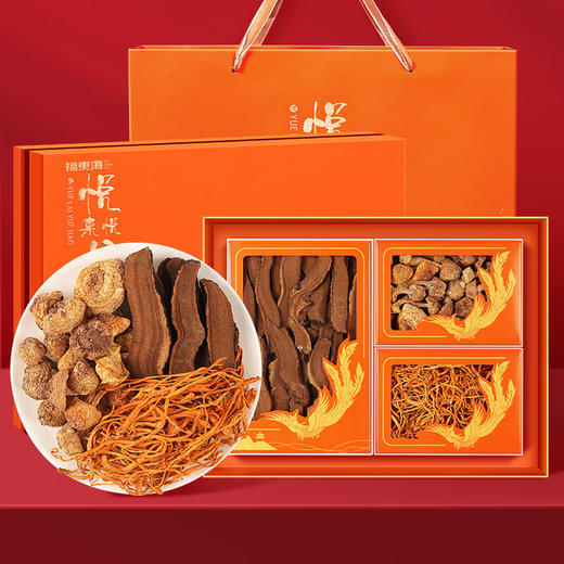 【分仓直发包邮】福东海灵芝片姬松茸虫草花三拼礼盒200克/盒（灵芝片100克+姬松茸50克+虫草花50克） 商品图0